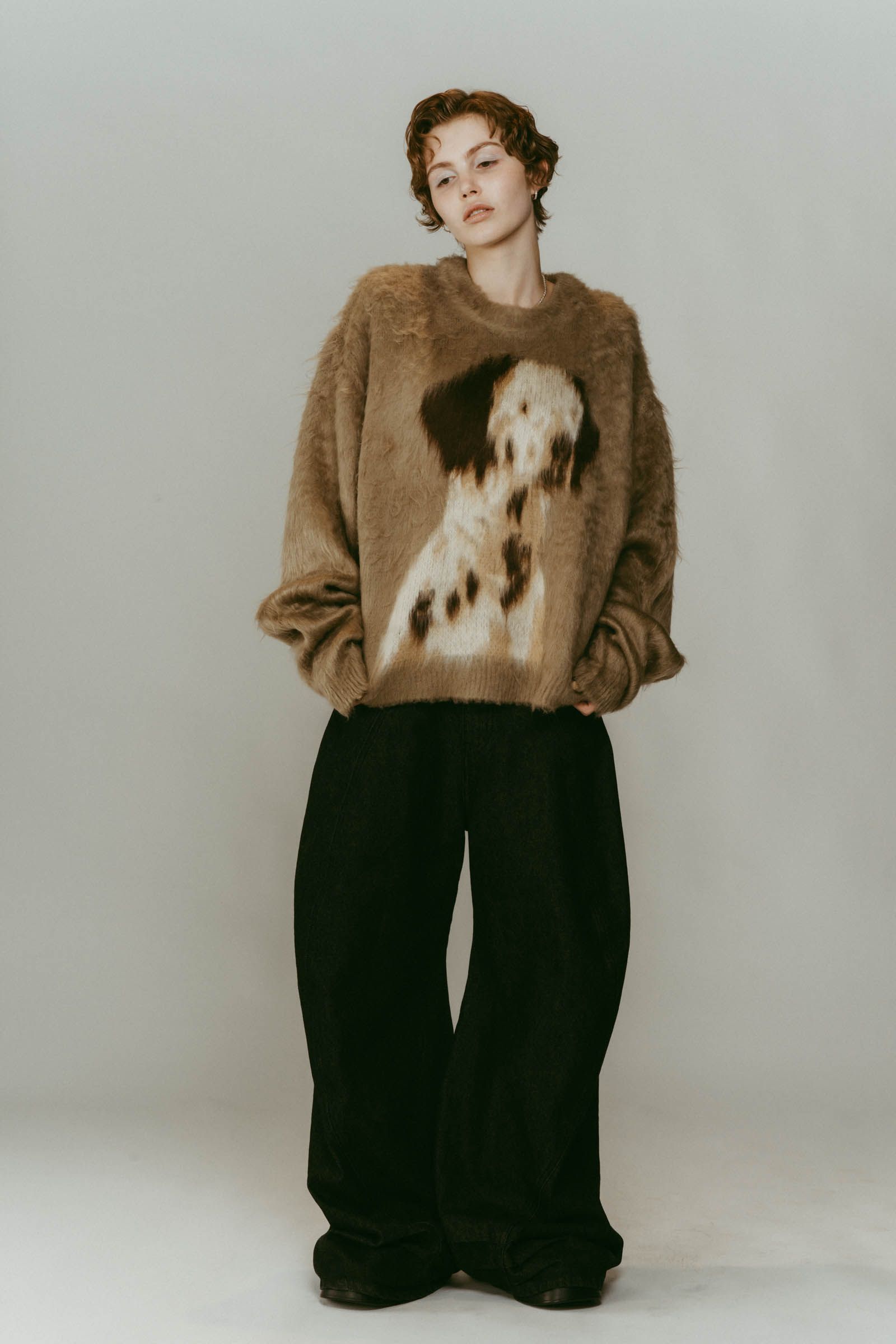 Knuth Marf - dalmatian shaggy knit(unisex) / ダルメシアン シャギー