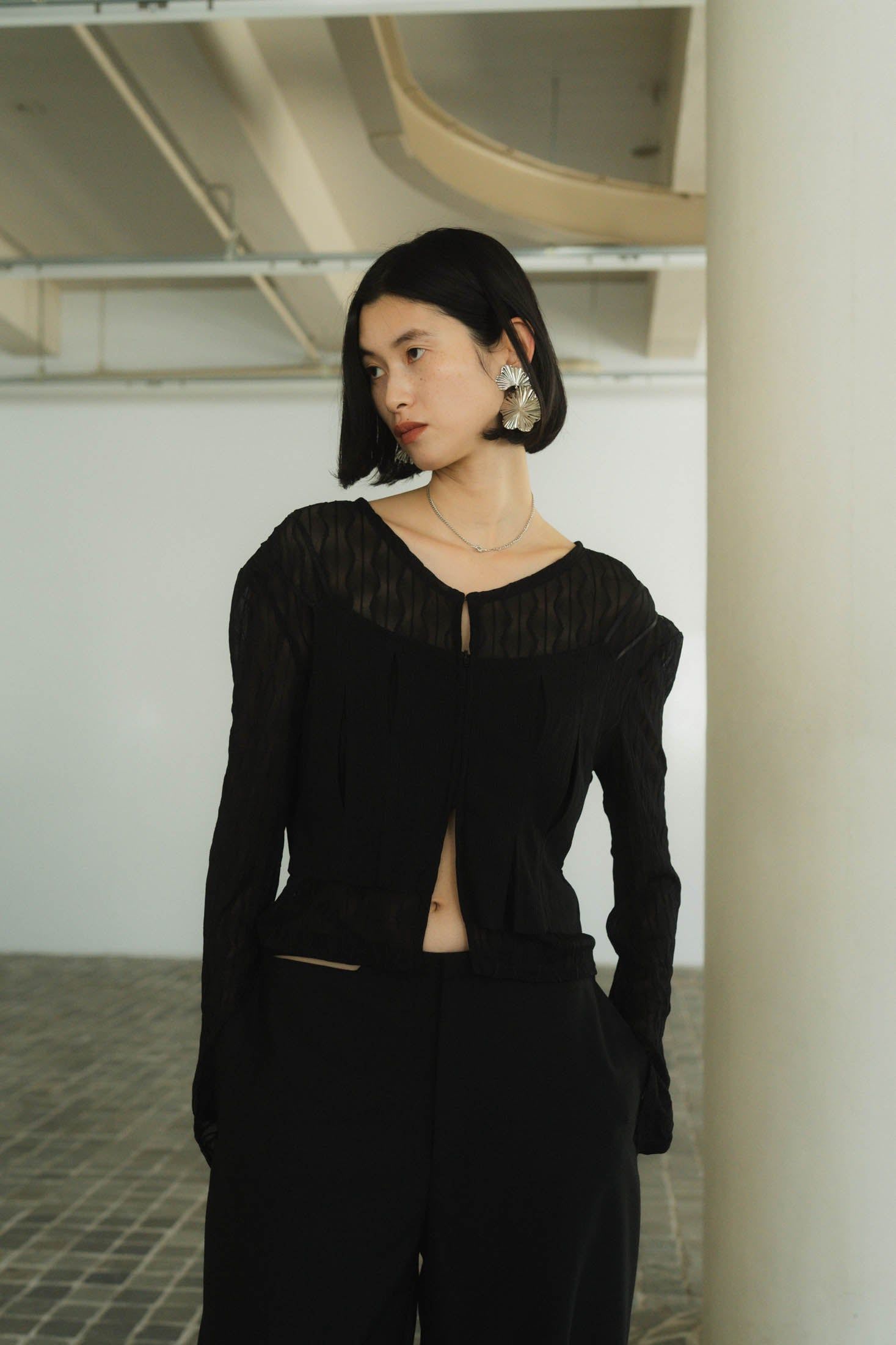 Knuth Marf - layered sheer tops / レイヤードシアートップス