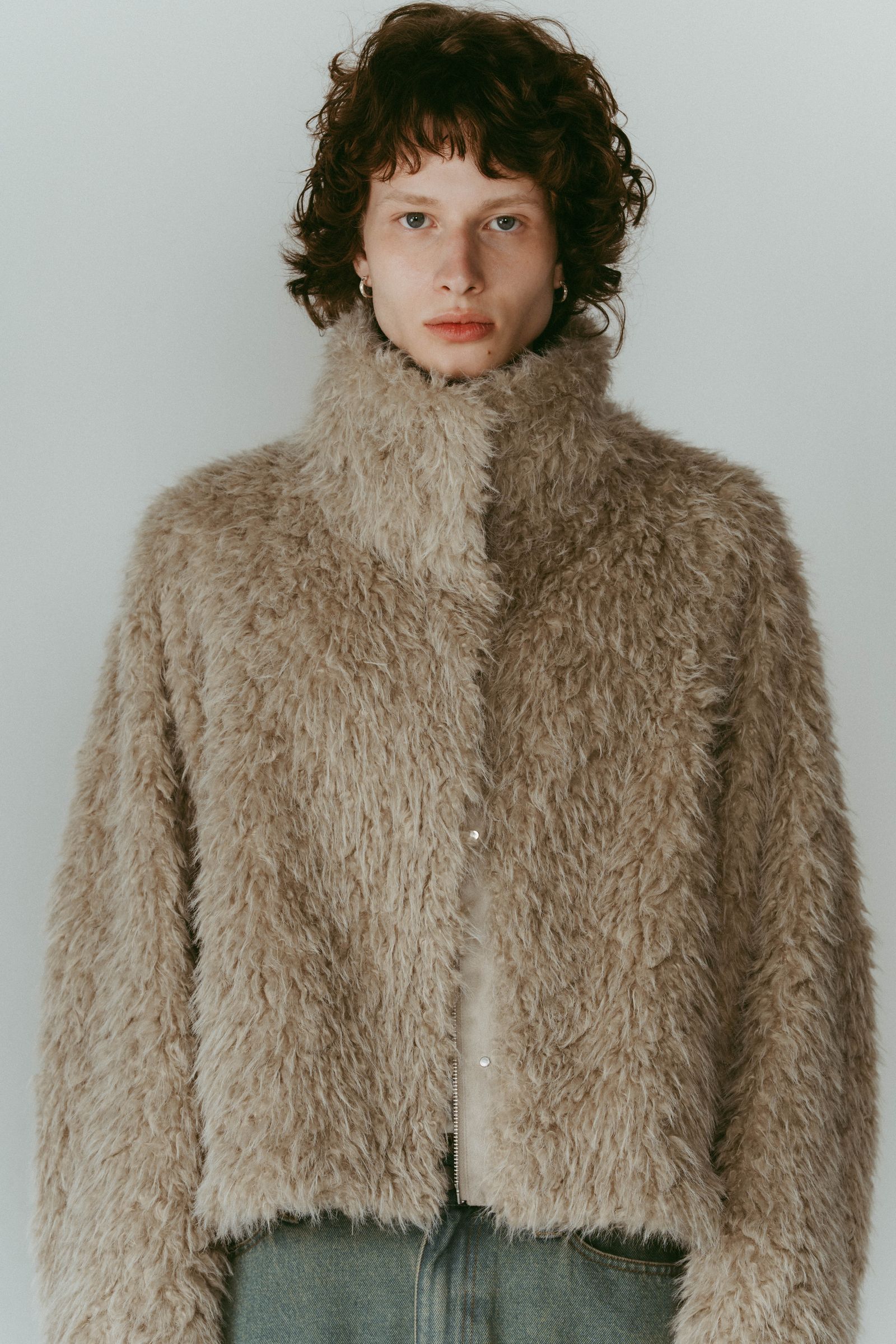 Knuth Marf - shaggy stand collar coat / シャギースタンドカラー