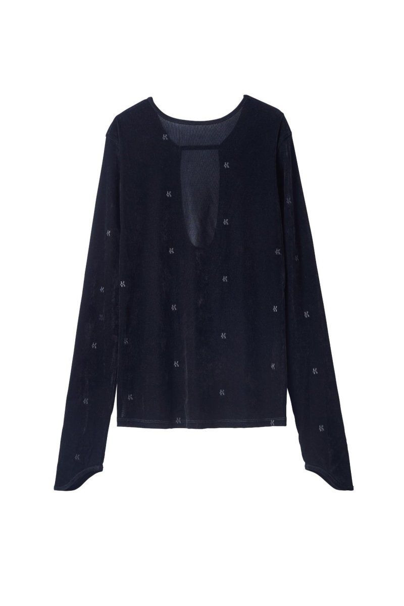 Knuth Marf - 2way sheer velours tops / 2ウェイ シアーベロア