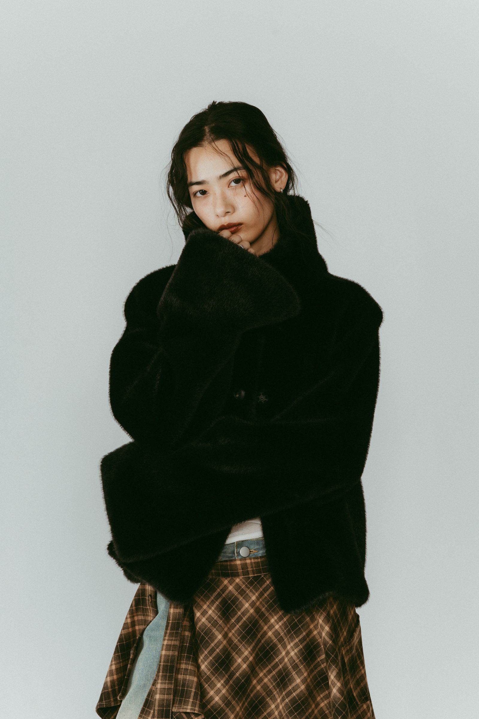 Knuth Marf - point collar fur coat / ポイントカラー ファーコート