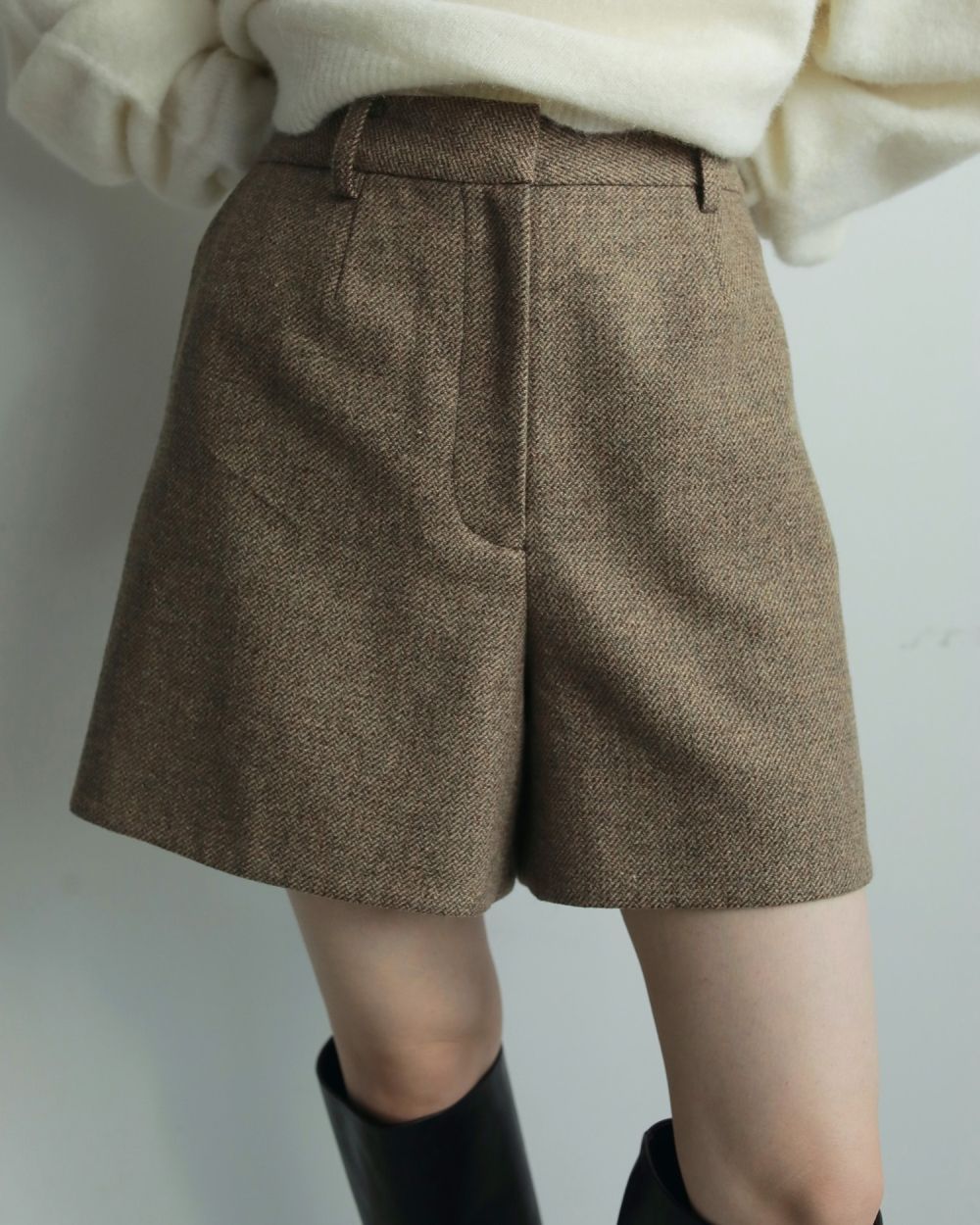 ànuke - Herringbone Short Pants / ヘリンボーン ショートパンツ