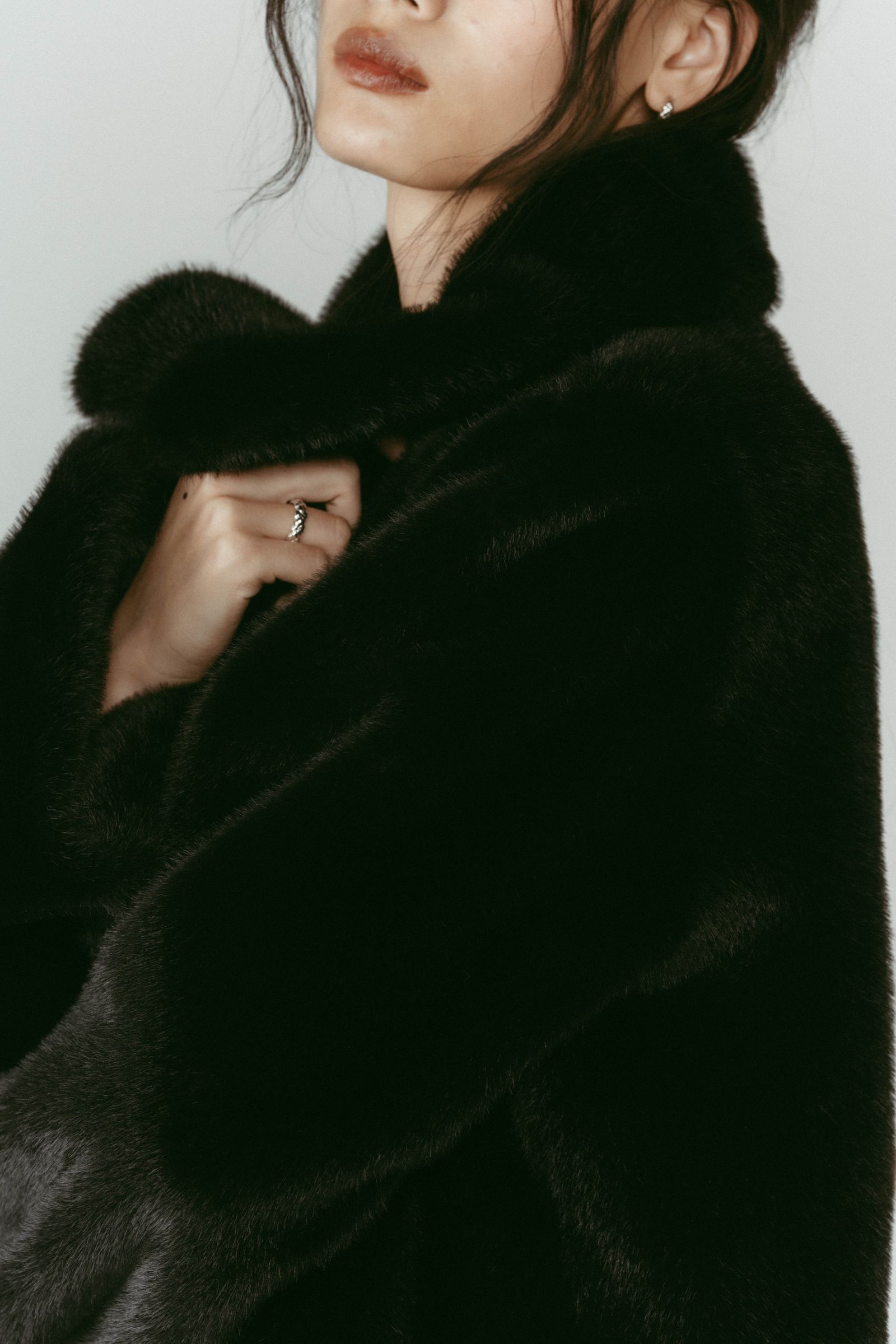 Knuth Marf - point collar fur coat / ポイントカラー ファーコート