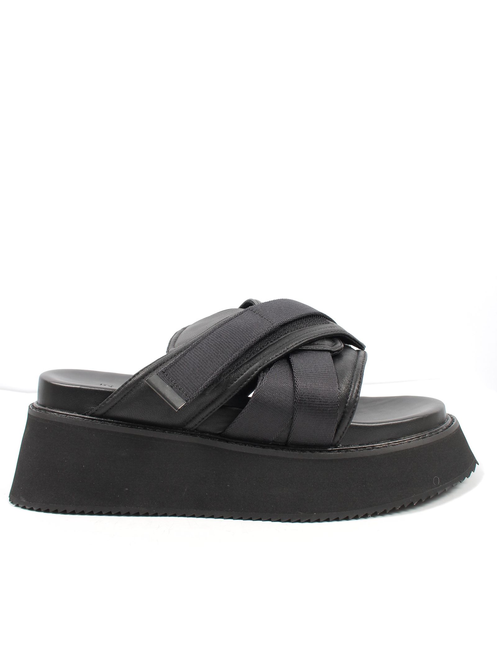 JULIUS - 【24AW】ベルクロ レザー ヒール サンダル / COATED GOAT