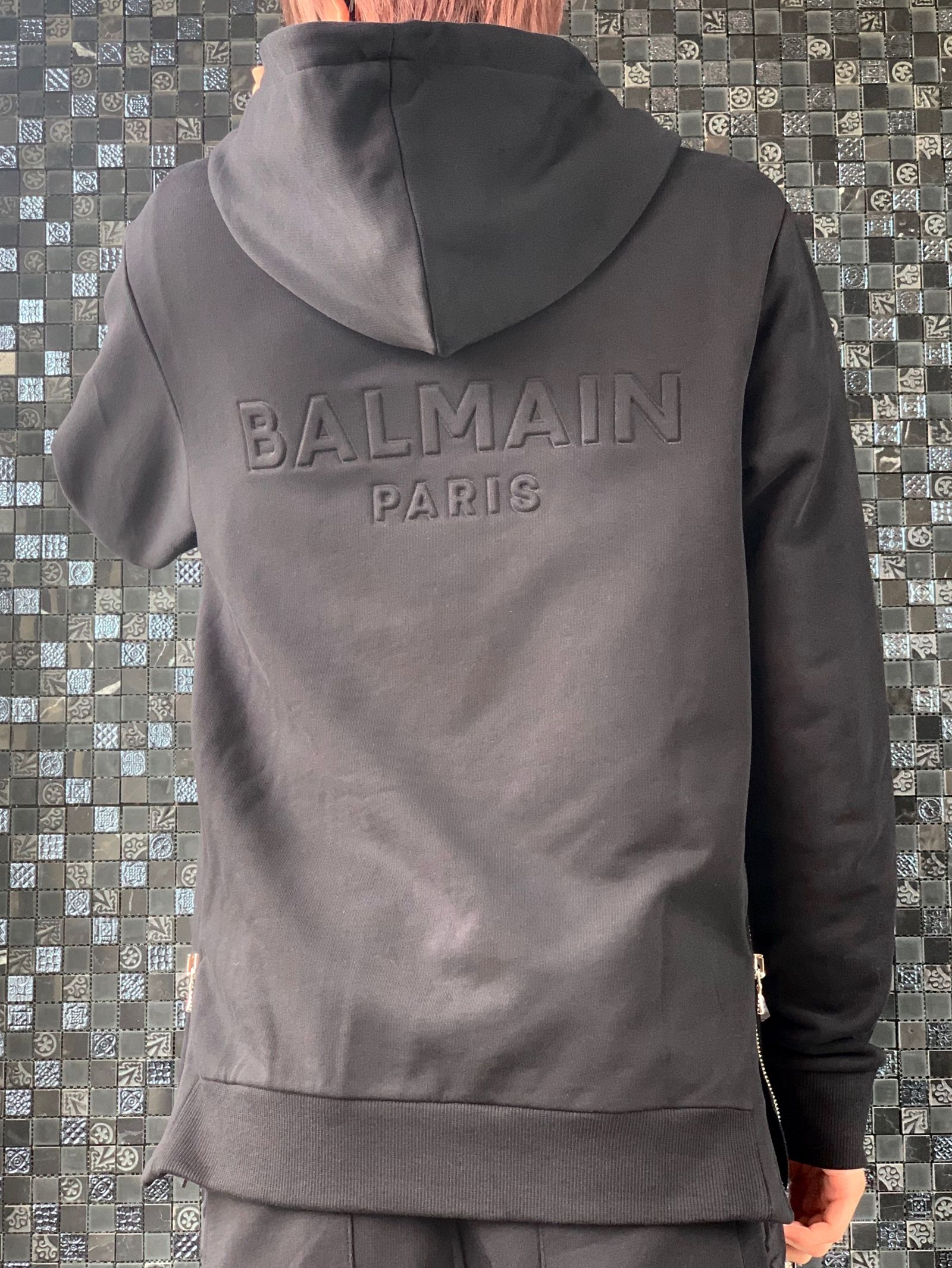 BALMAIN - ジップアップ パーカー / BH2 C&S ZIPPED / ブラック