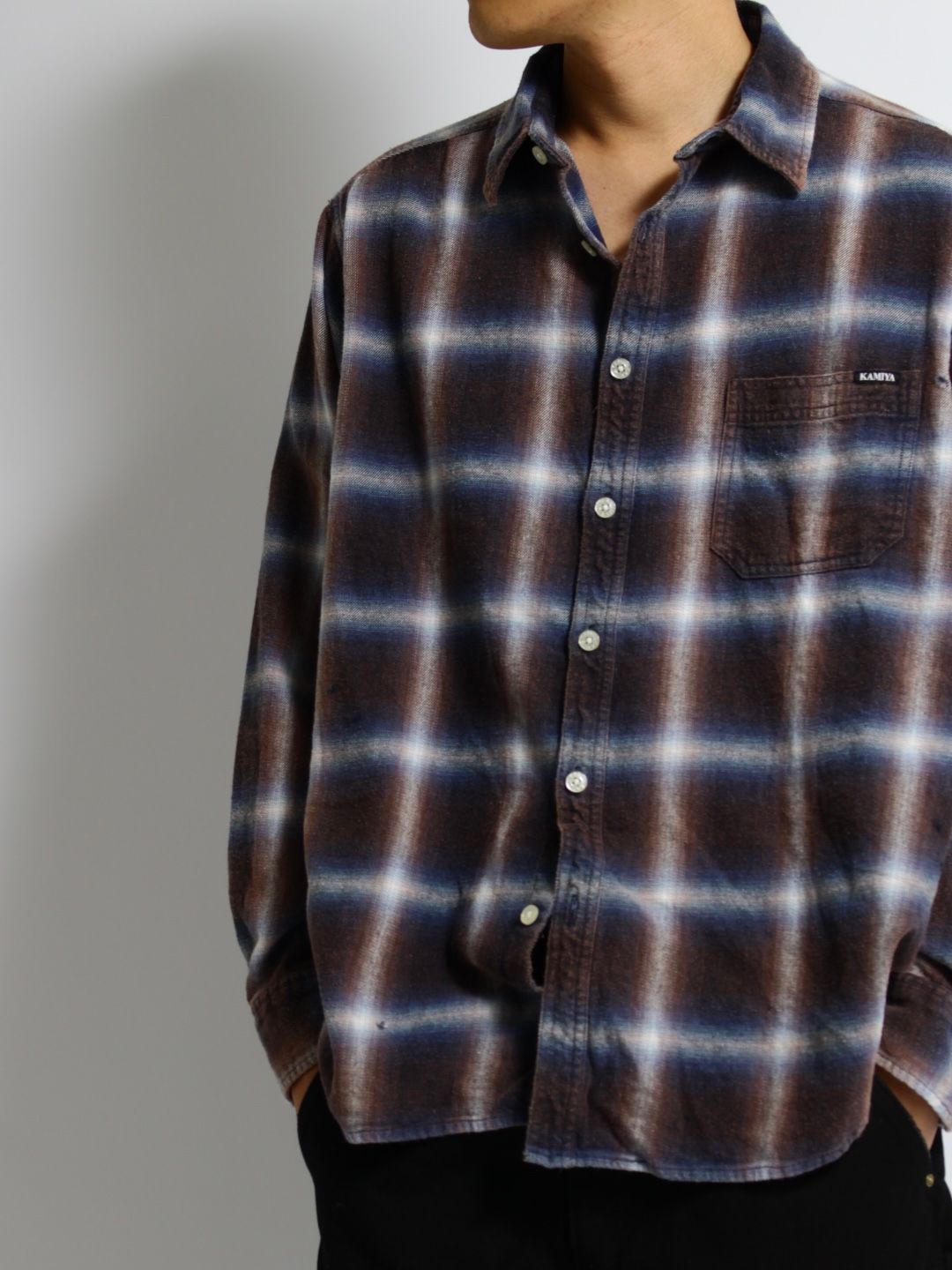 KAMIYA - 【25SS】ブリーチド チェック シャツ / BLEACHED CHECK