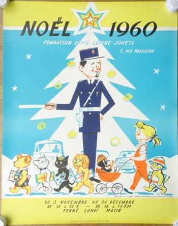 カロリーヌとゆかいな8ひき NOEL 60 ビンテージポスター