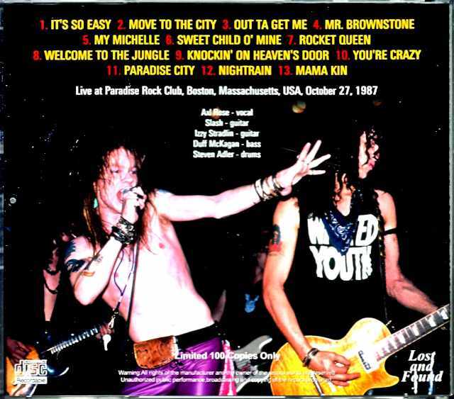 Guns N' Roses ガンズ・アンド・ローゼス/MA,USA 1987 Complete