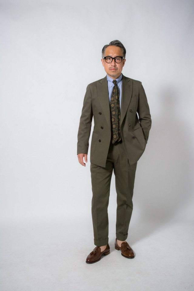 2tuck Gurkha Model 【BCMG50-80】 Deep Navy Brisbane Moss Cotton100