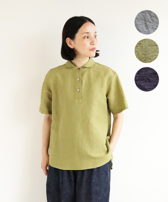 nofl】綿麻天日干しプルオーバー半袖シャツ 644210480 | ナチュラル服