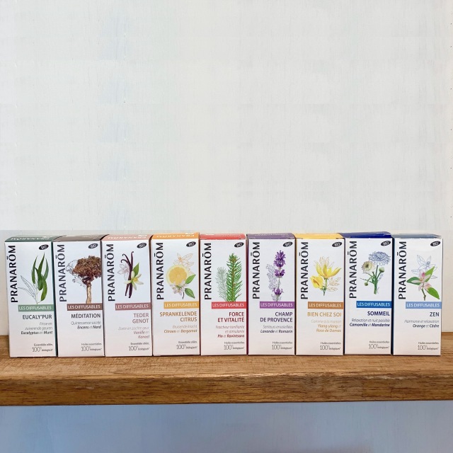 最高級の品質の精油、プラナロム社の精油。優しい自然のものだけを集め