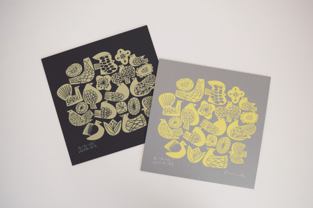 バーズワーズ シルクスクリーンBIRDS＆FLOWERS-ならの実