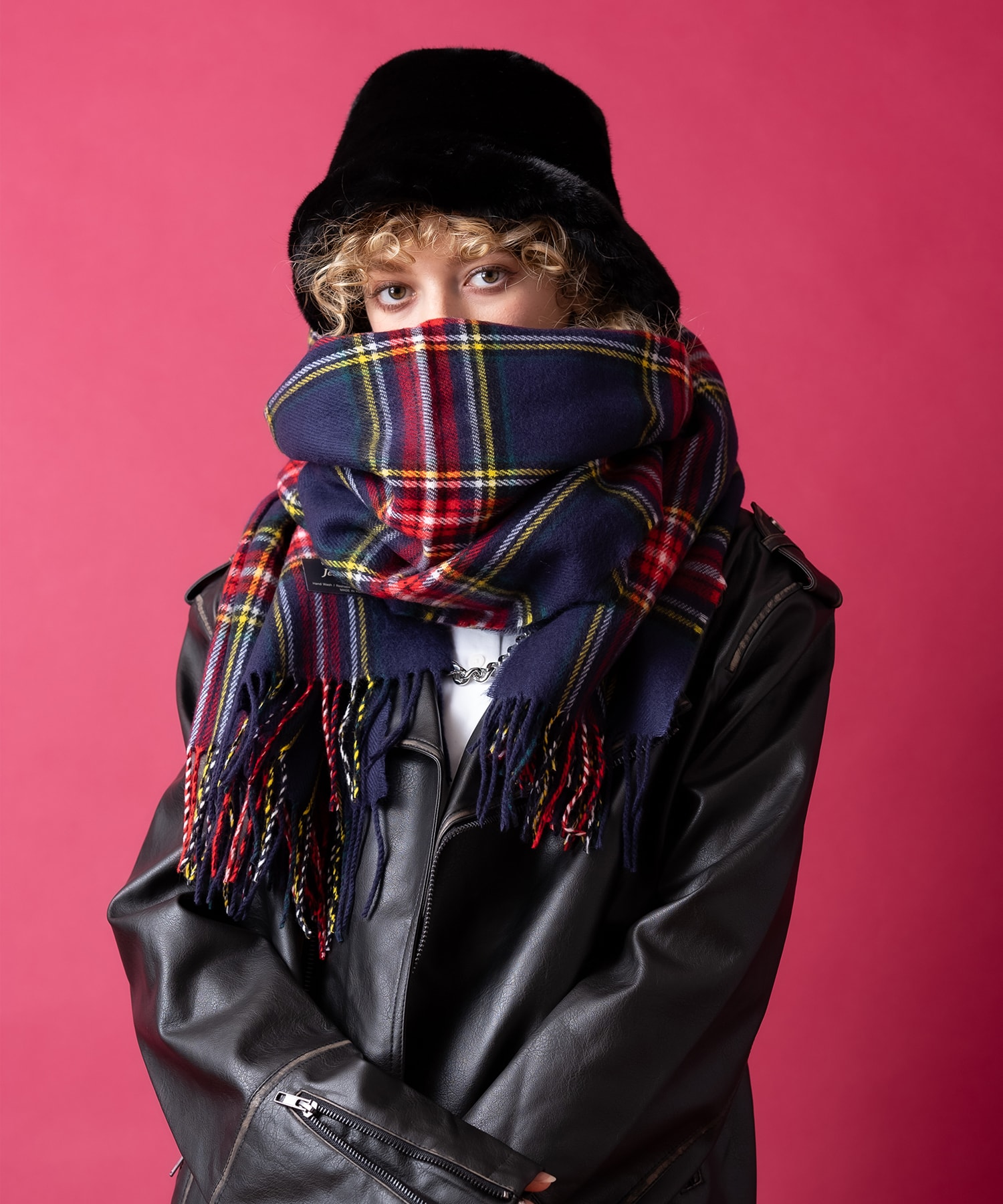 バリエーション大判ファー混マフラー(78cm×200cm) / ユニセックス