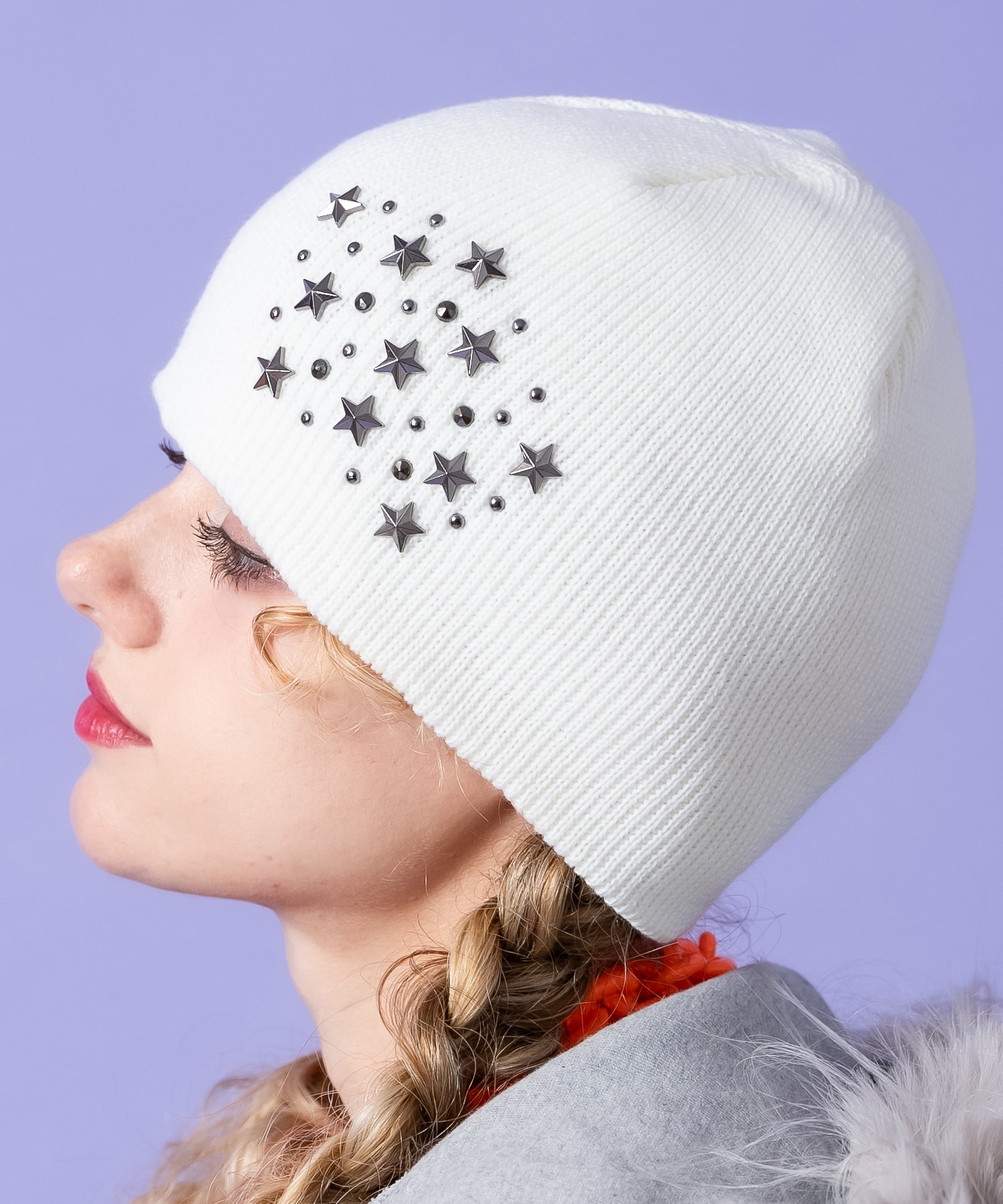 スタースタッズニットビーニー / ユニセックス ニット帽 ワッチ