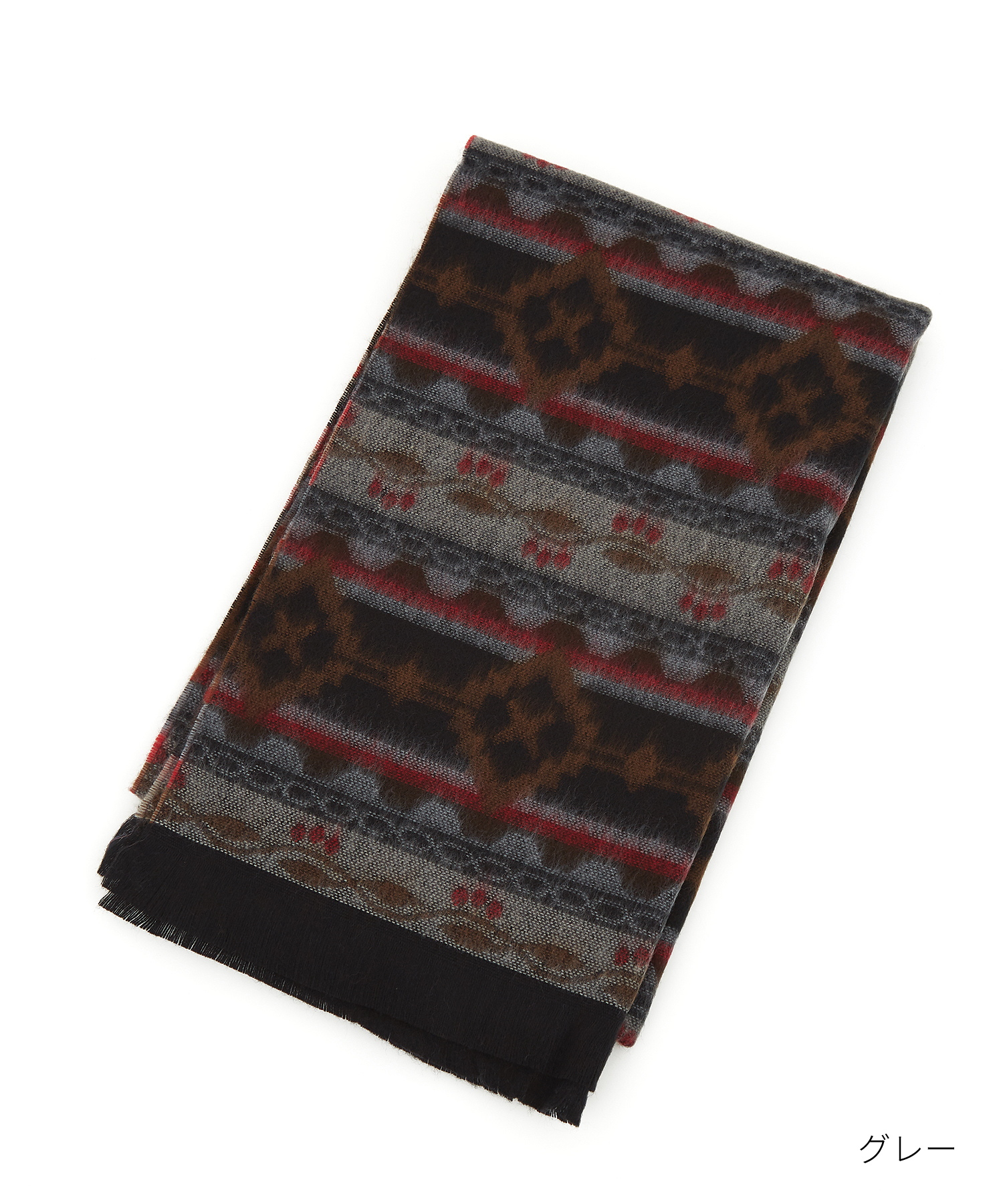 ネイティブ柄ファータッチマフラー / メンズ レディース ユニセックス