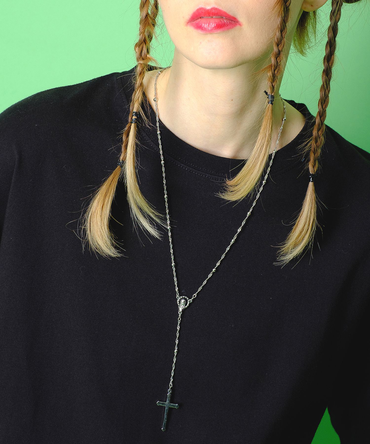 シルバーワントーンロザリオネックレス ankoROCK(アンコロック) メンズ