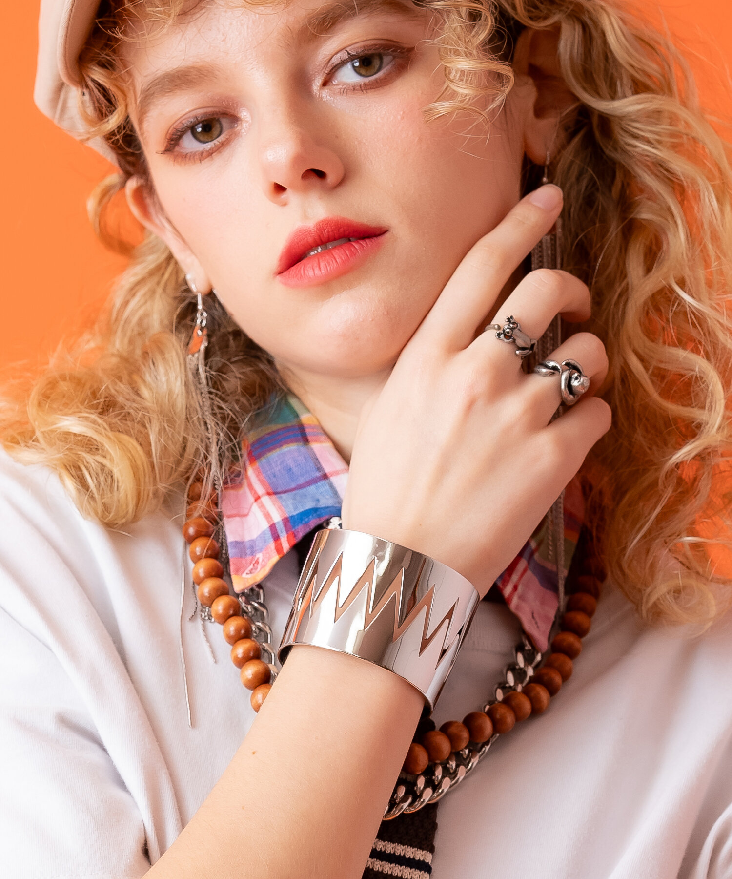 ギザギザメタルワイドバングル / 太め ブレスレット メンズ レディース