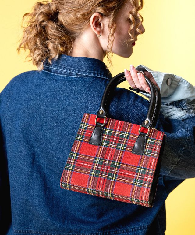 an meets zakka タータンチェック柄2WAYショルダーミニハンドバッグ
