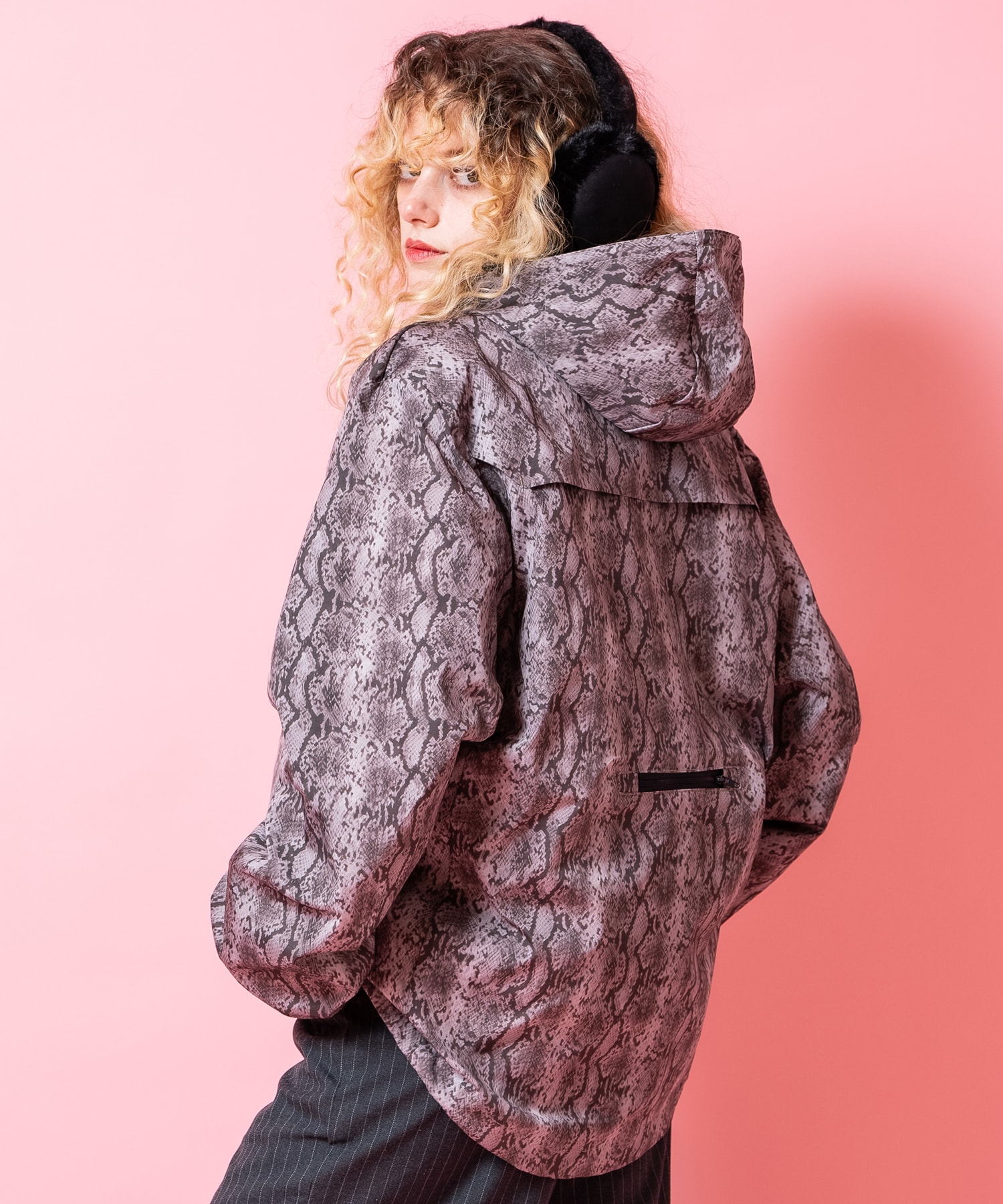 パイソンポリオーバーサイズマウンテンパーカー / ユニセックス メンズ