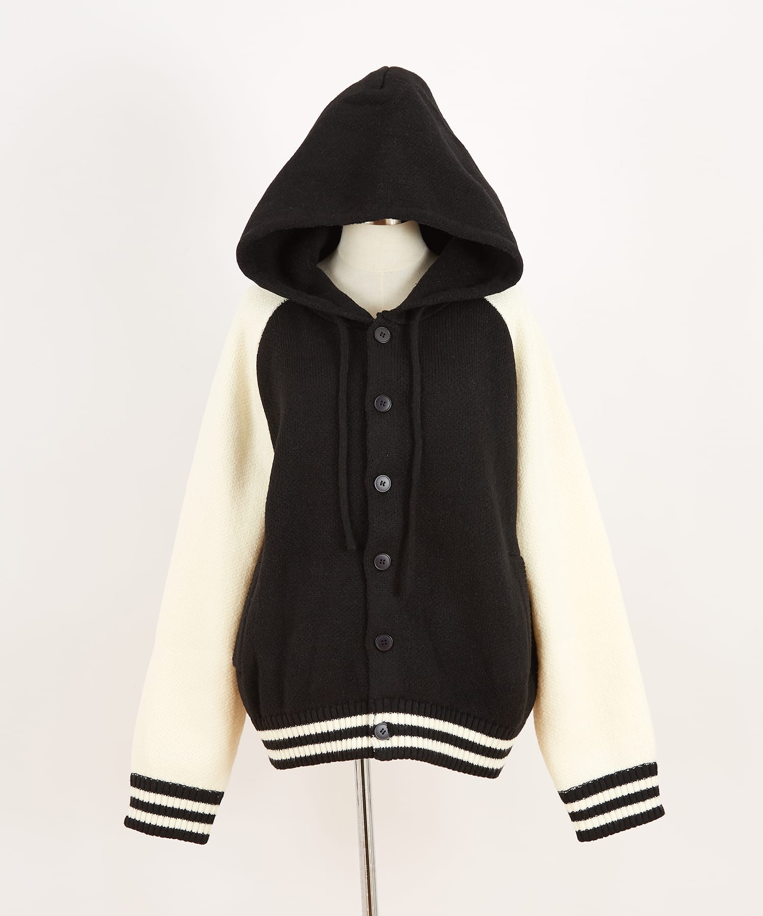 ニットフードスタジャン / メンズ レディース ユニセックス オーバー