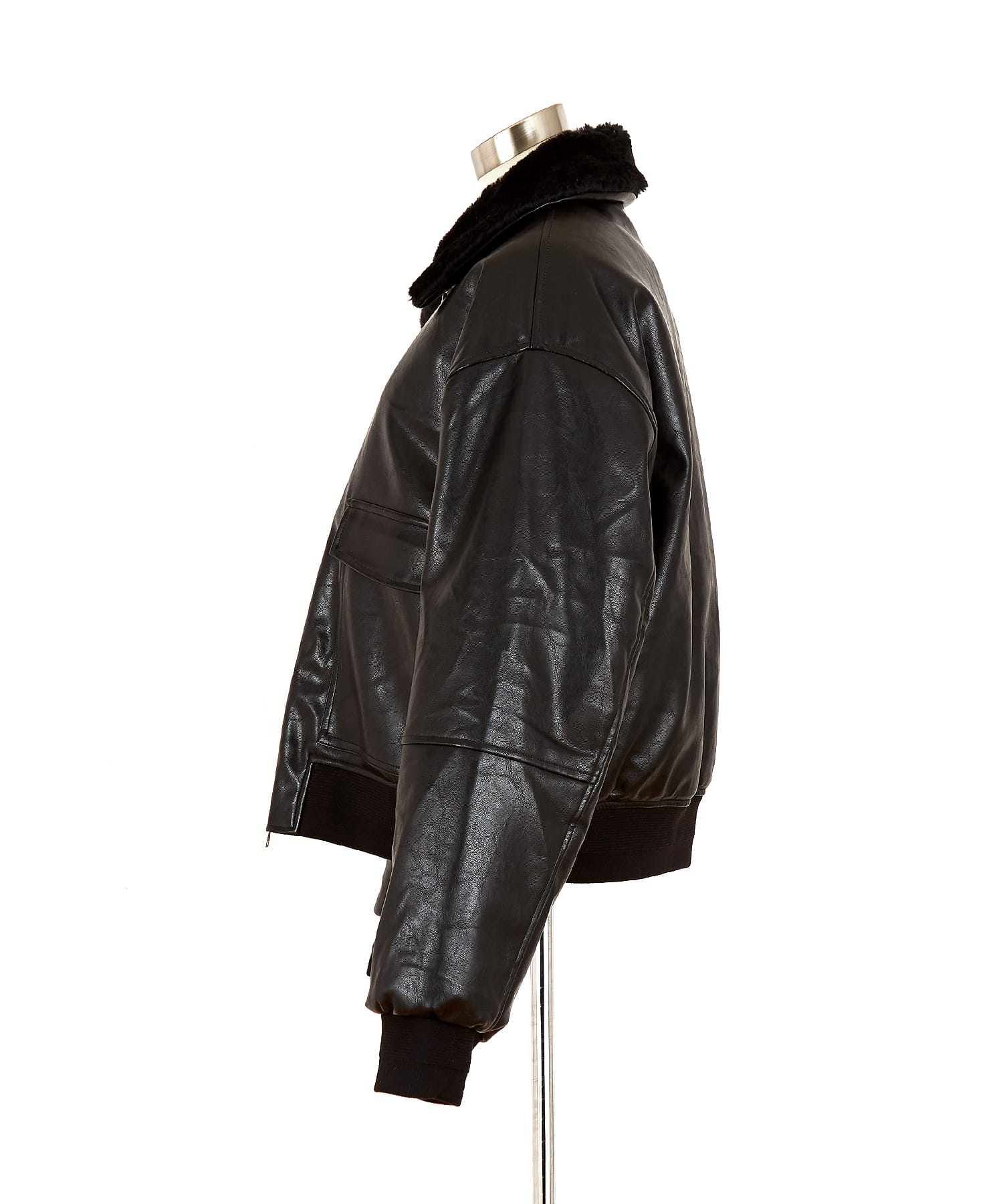 ファー襟合成皮革G-1フライトジャケット / ブルゾン メンズ レディース