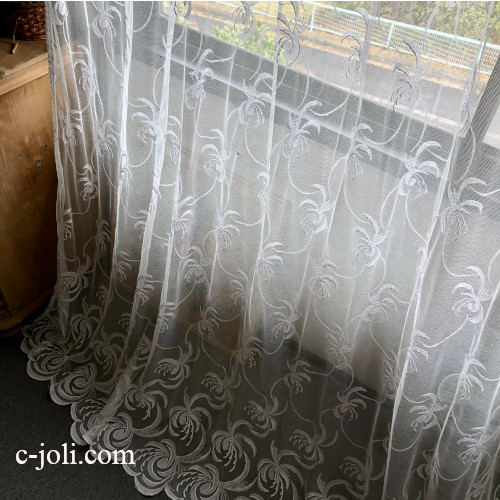C1171 フランスアンティークレースカーテン コットンチュールレース