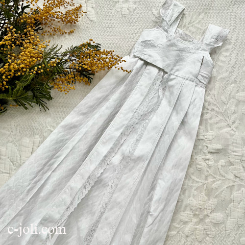 パリ発送】E1184 フランスアンティーク洗礼式用ベビードレス