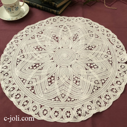 パリ発送】T3127 フランスアンティークレーステーブルマット/テーブル