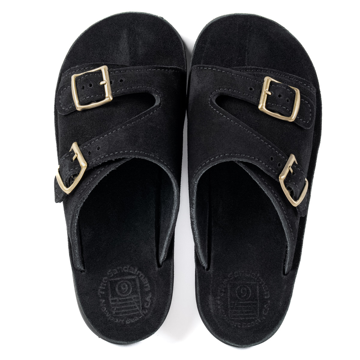 The Sandalman Double Straps Black Suede サンダルマン ダブルストラップ