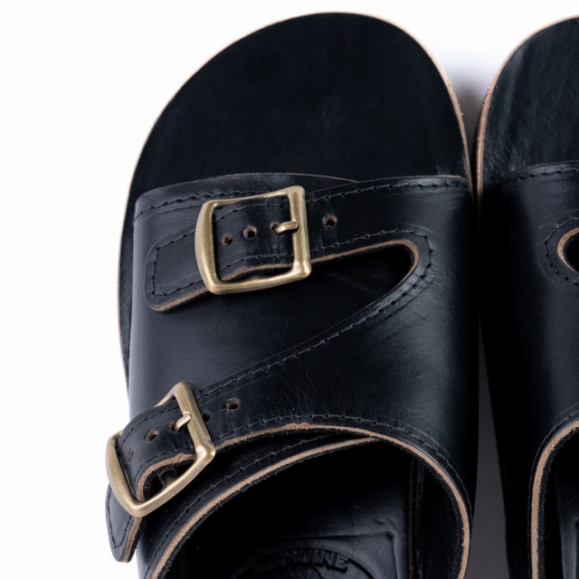 The Sandalman Double Straps Black Chromexcel サンダルマン ダブル