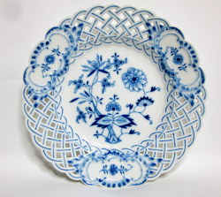 マイセン（Meissen）ブルーオニオン 透かしプレート(21cm)飾り皿