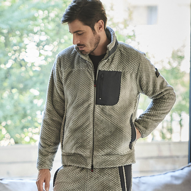 ムートン調 フリース ハイネック ジップブルゾン アウター