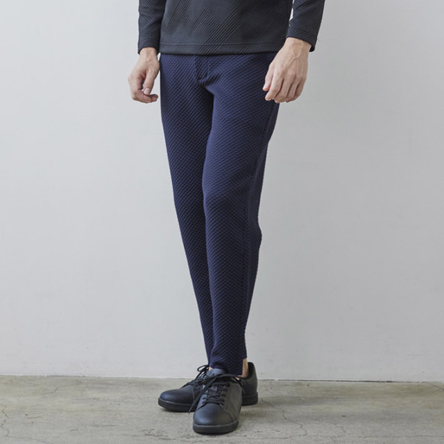 G-ZERO 軽量 ブリスター 格子編み 洗える ニットパンツ 240510 G-stage