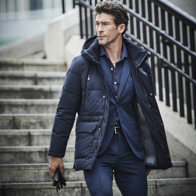 Gomako Goma フーデッドダウンジレ ネイビー ブラック 会員様限定SALE