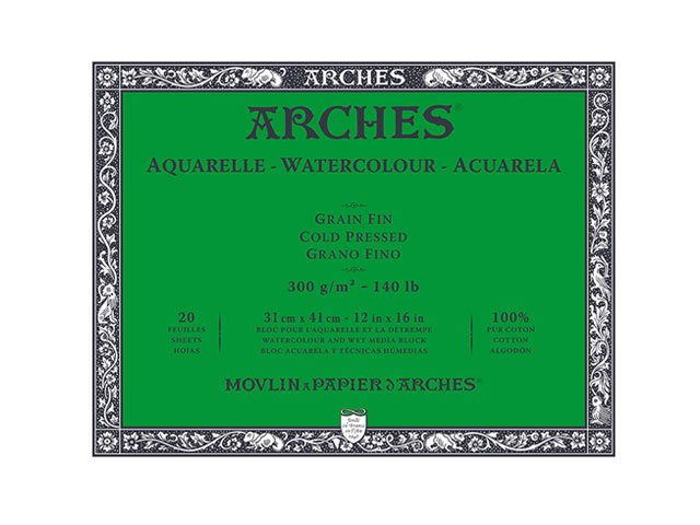 アルシュ水彩紙ブロック 細目 310×410mm 300g 20枚入