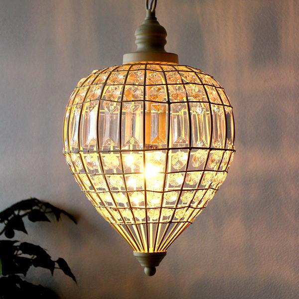 ペンダントライト おしゃれ 1灯 アイアン アクリルビーズ エレガント