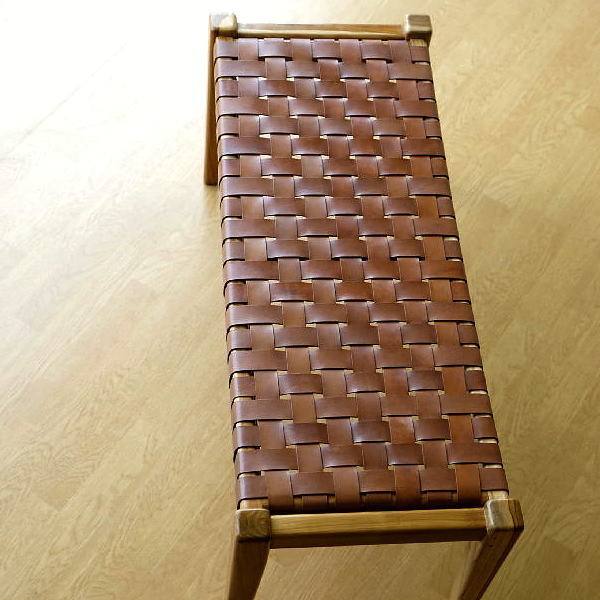 ベンチ 木製 本革 レザー 革製 おしゃれ チーク 無垢材 天然木 ウッド