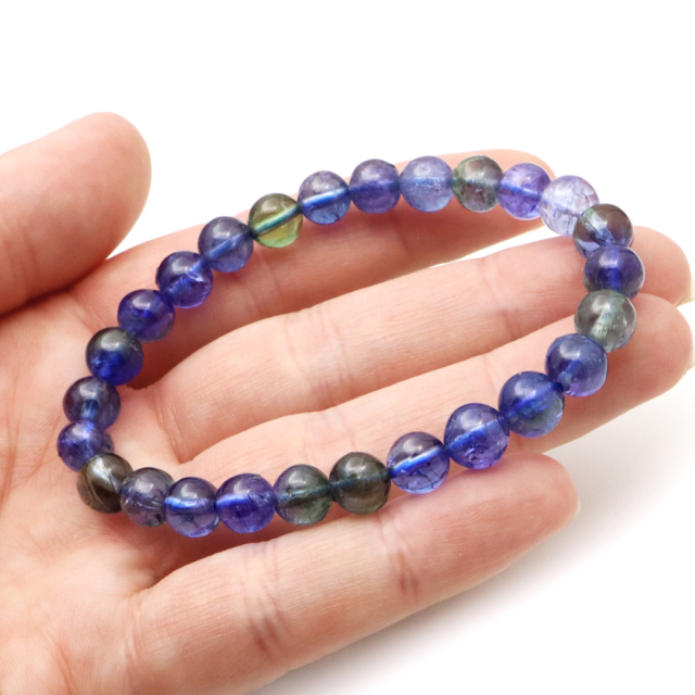 タンザナイト ブレスレットバイカラー AAAAA 8mm 鑑別書付き 12月