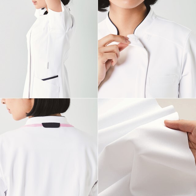 HS8093 オンワード ナースウェア サイドファスナー スクラブ 女性用