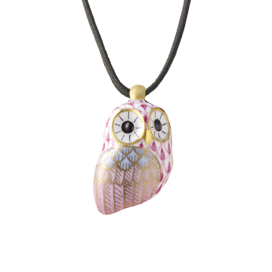 ペンダント] ふくろう・ピンク