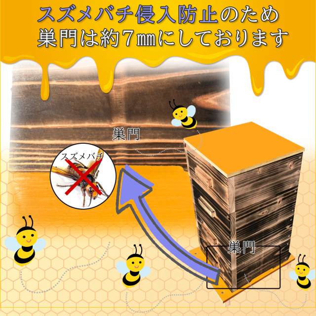 日本蜜蜂 巣箱 二ホンミツバチ 日本みつばち 重箱式巣箱 4段 送料無料