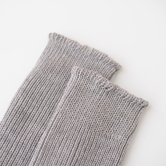 オーガニック生活便：リブソックス 厚手 グリーン M メイド・イン・アース