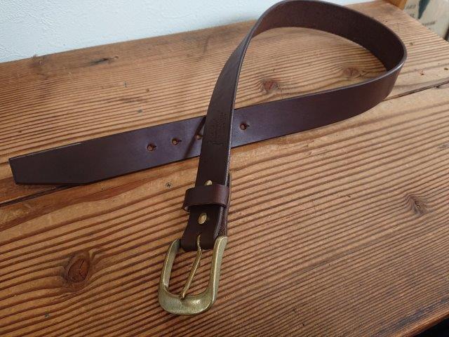 栃木レザーベルト オイル多脂革 【チョコレートブラウン】40mm 真鍮