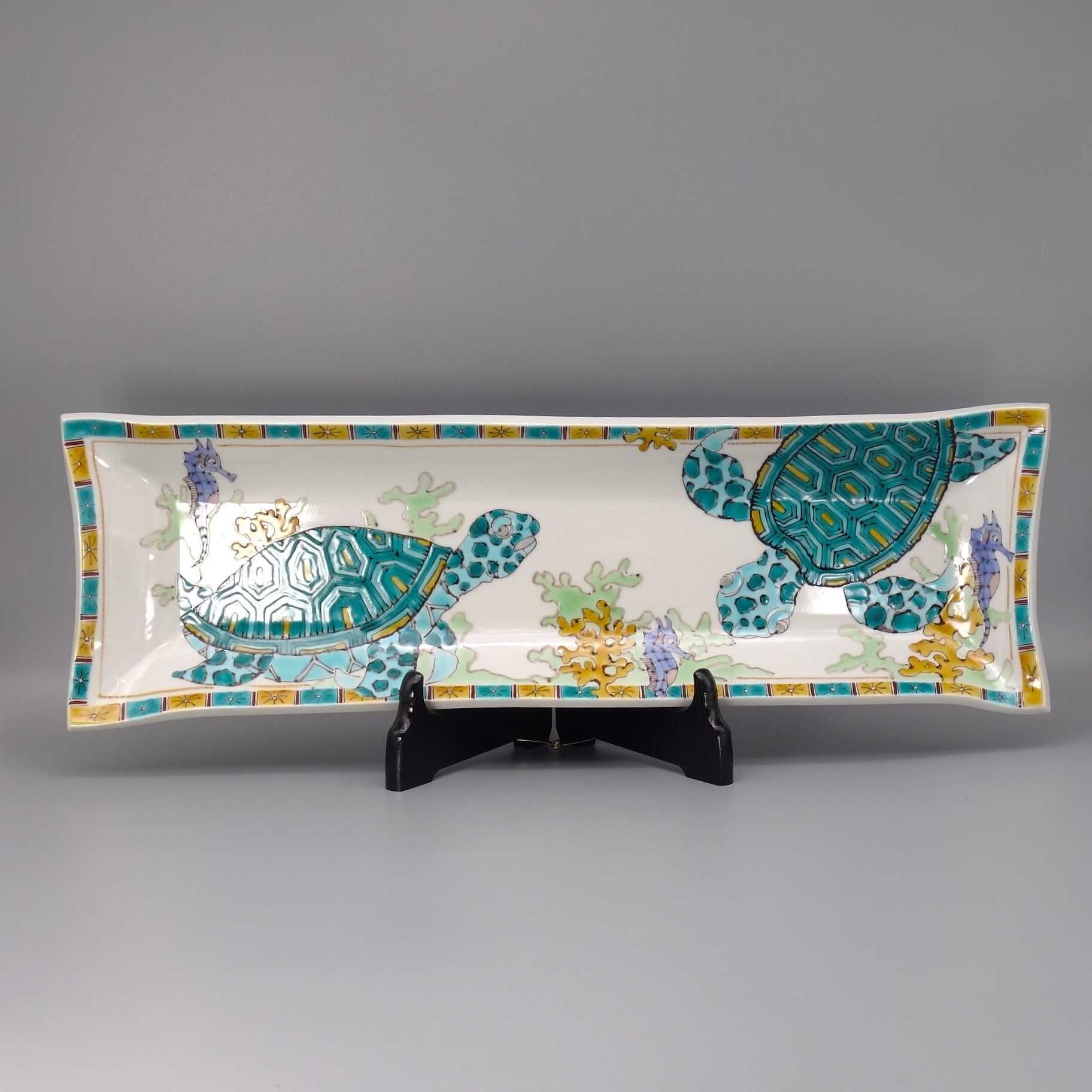 15号長角飾皿 海亀の絵 [ 山近泰 ]