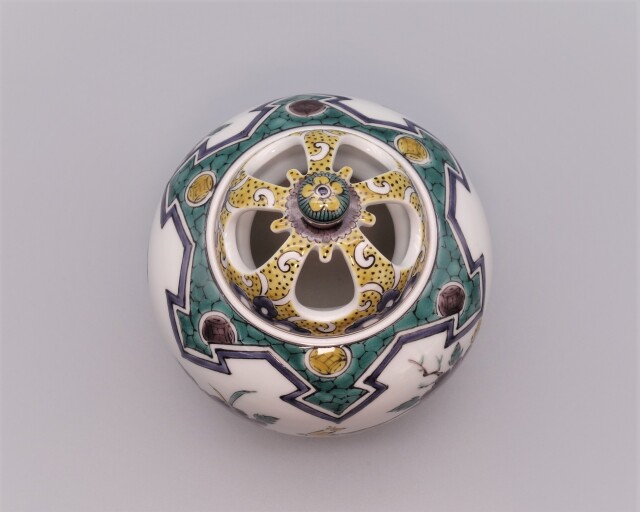 香炉 古九谷花鳥 [銀泉窯 三浦晃禎 ]