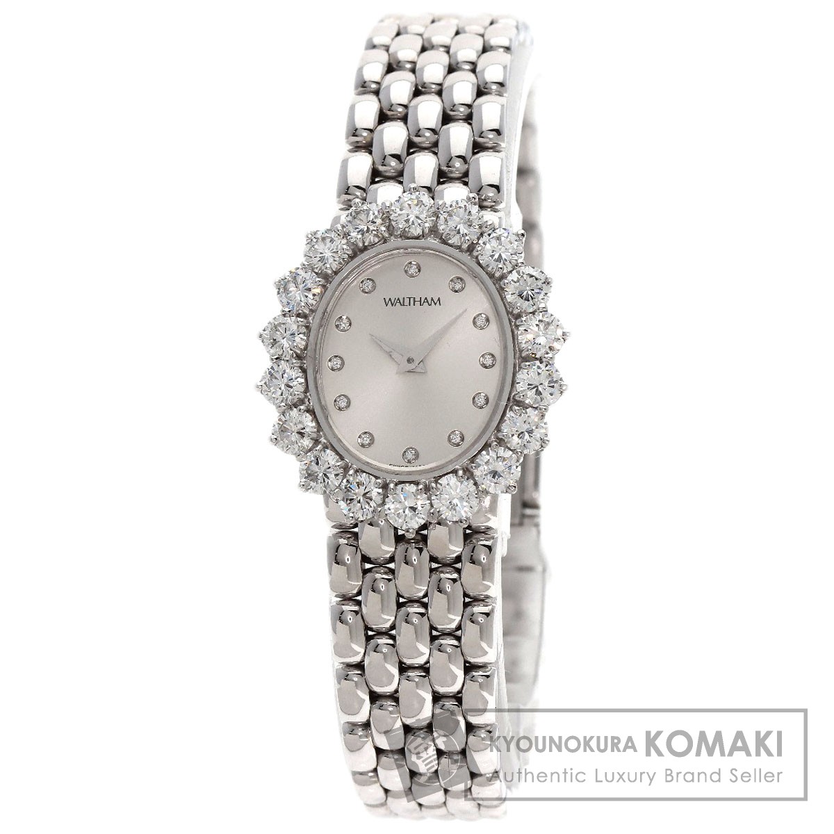 WALTHAM ウォルサム 93551.52 ダイヤモンドベゼル 腕時計 OH済 K18