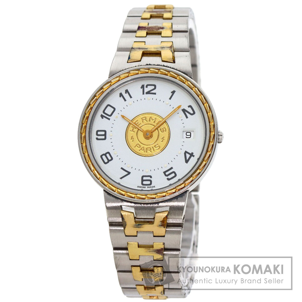 HERMES エルメス セリエ 腕時計 ステンレススチール/SSxGP メンズ