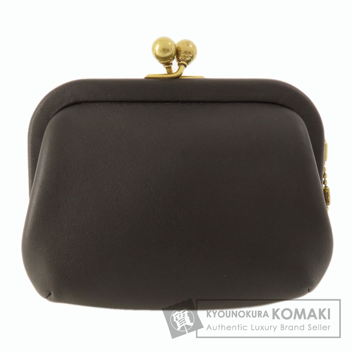 COACH コーチ がま口財布 アクセサリーポーチ レザー レディース