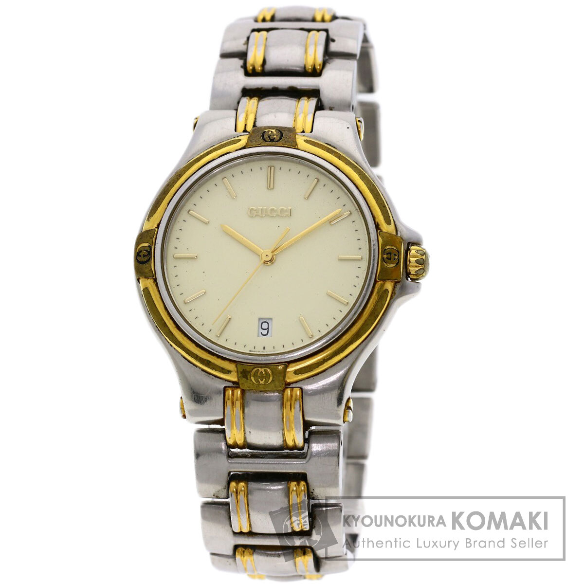 GUCCI グッチ 9040M ラウンドフェイス 腕時計 ステンレススチール
