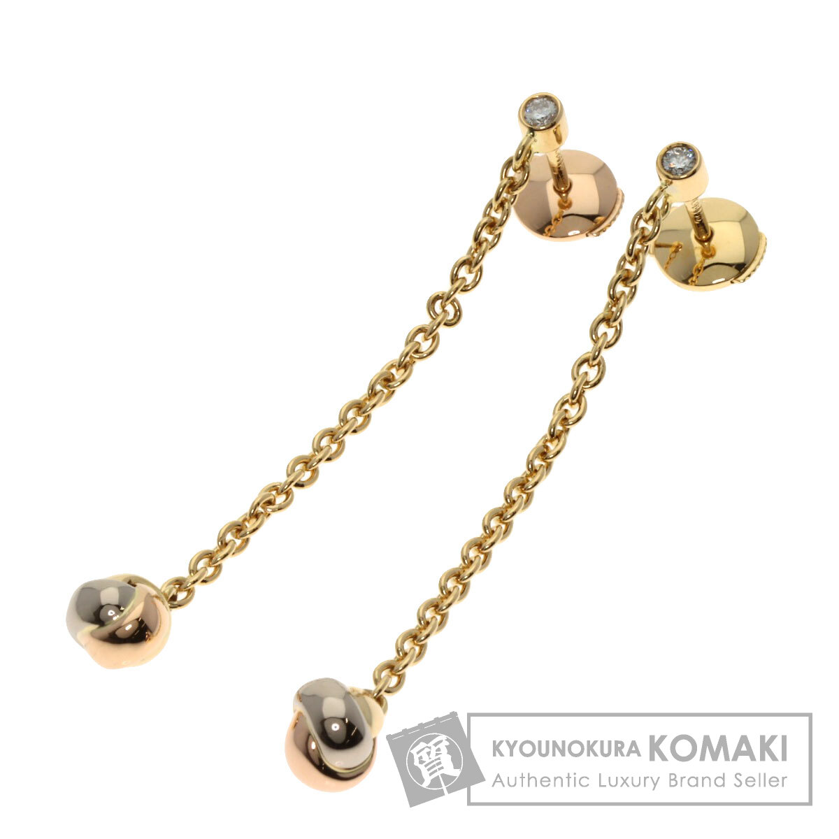 CARTIER カルティエ ベビー トリニティ ボール ダイヤモンド ピアス